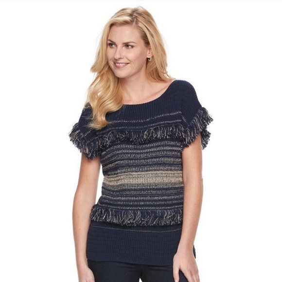 Dana Buchman Sweaters - {Dana Buchman} Fringed Sweater